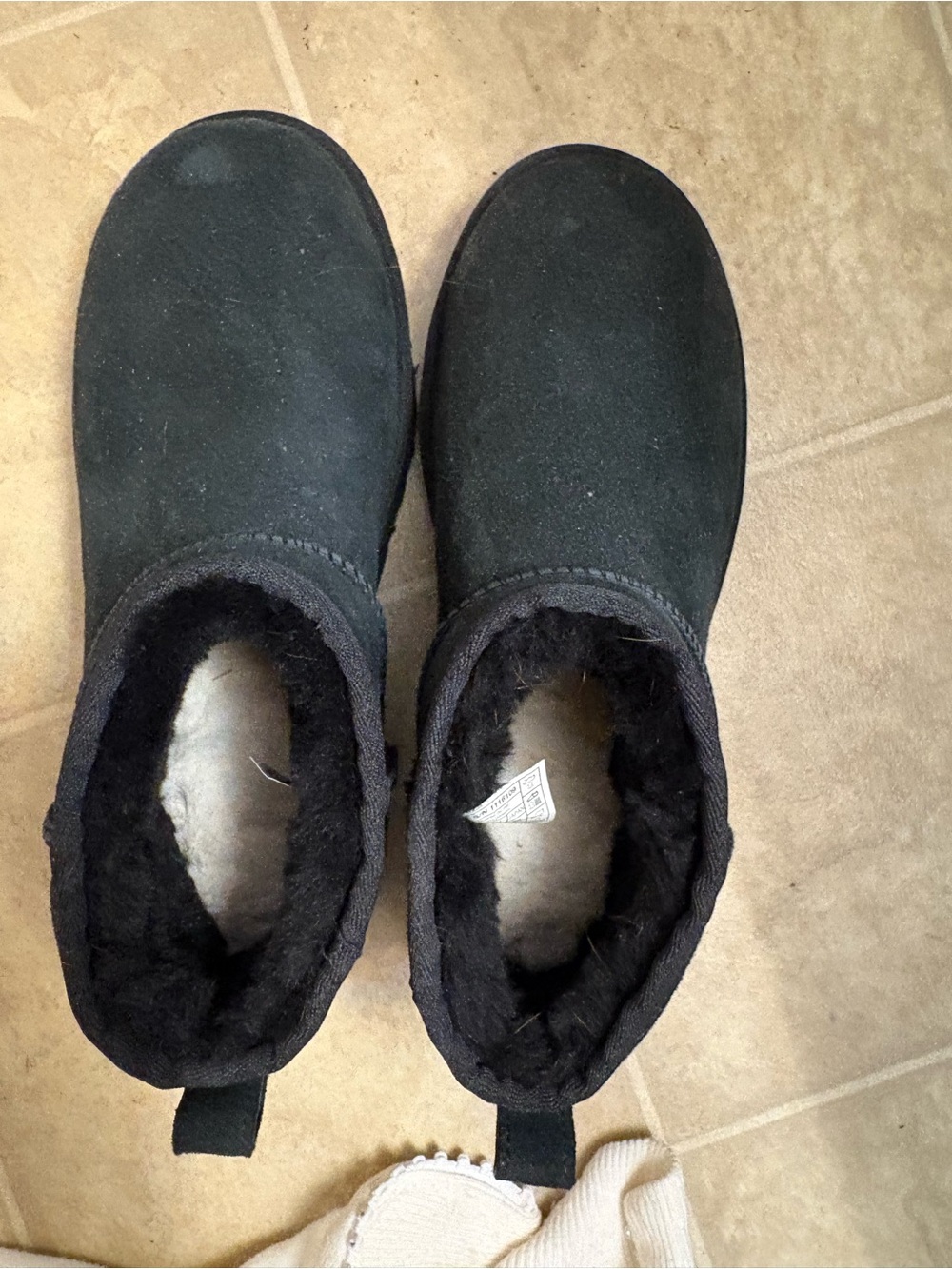 UGG women’s Black Suede Fleece-Lined Ankle Boots